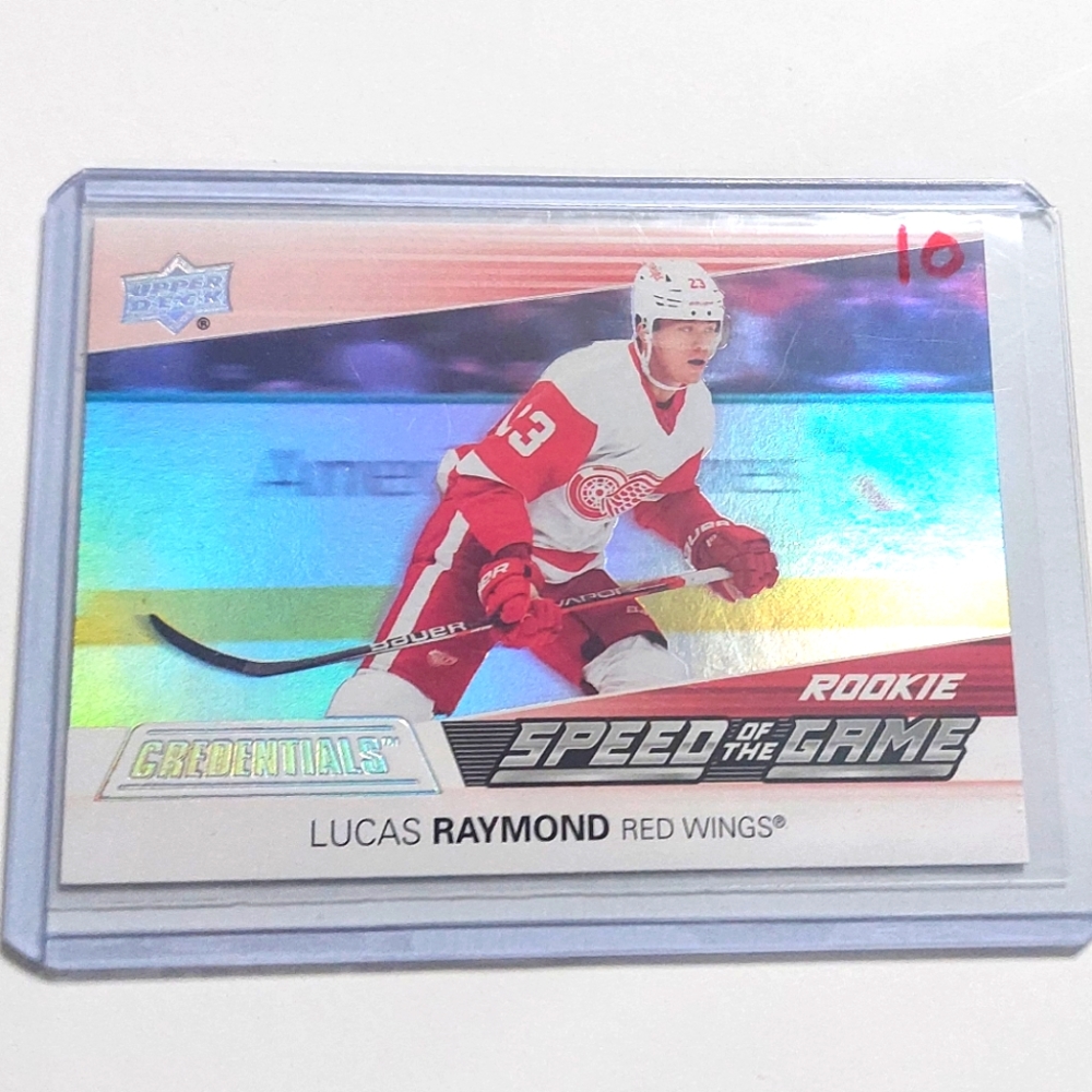 Lucas Raymond Upper Deck Credentials Insert Rookie Hockey Card Detroit Red Wings